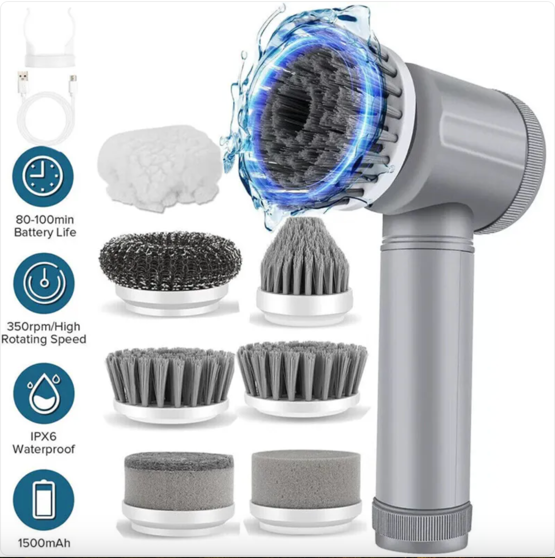 escaio Scrub™ — Cordless Spin Scrubber